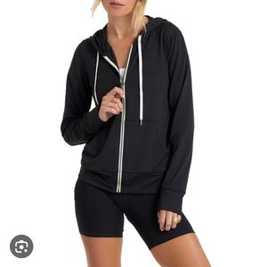 Vuori Halo Performance 2.0 Hooded Jacket Large Black Heather NWOT